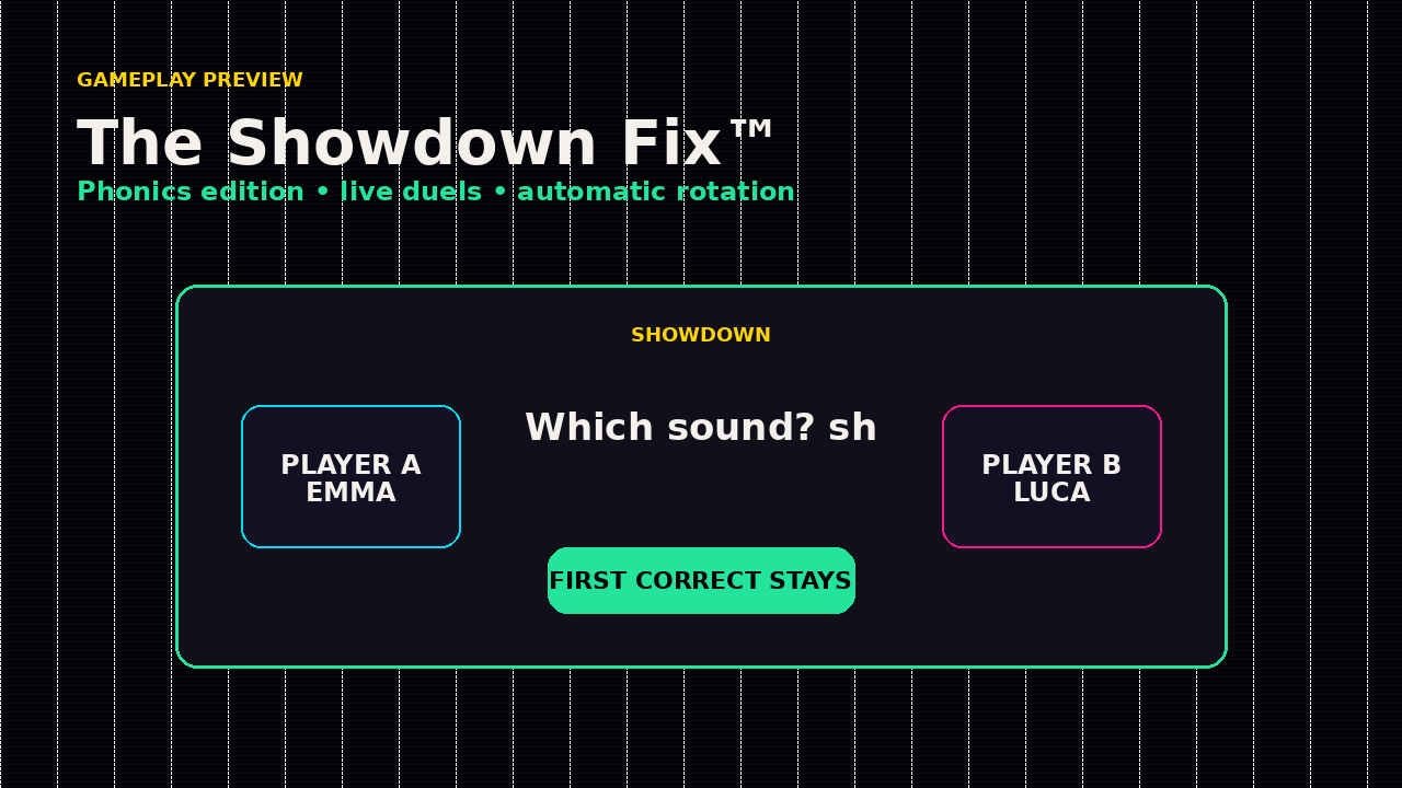 Gameplay preview for The Showdown Fix™: Phonics Edition
