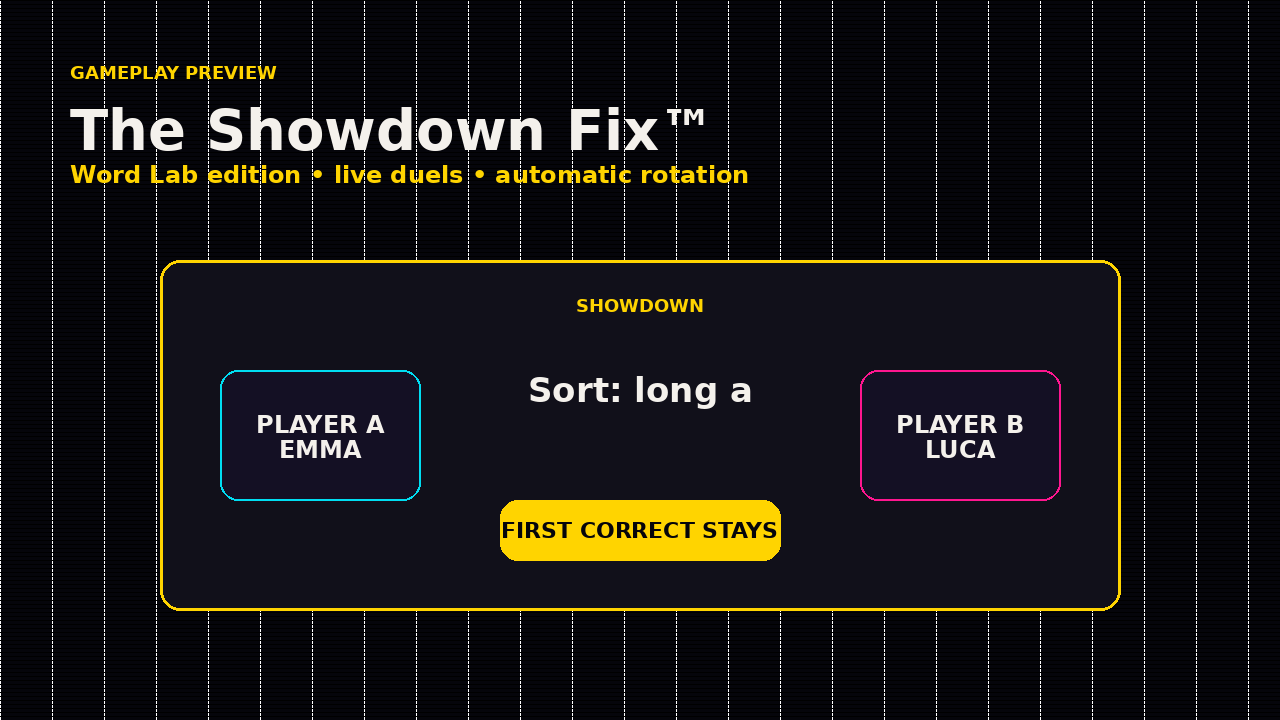 Gameplay preview for The Showdown Fix™: Word Lab Edition